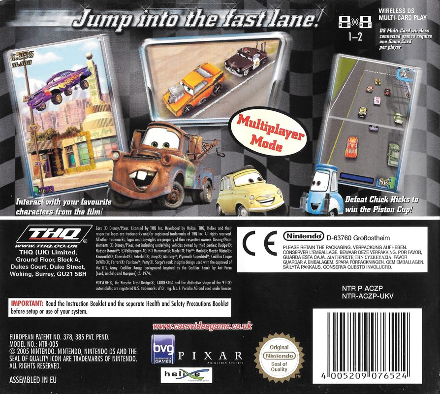 Disney•Pixar Cars 2 cover or packaging material - MobyGames