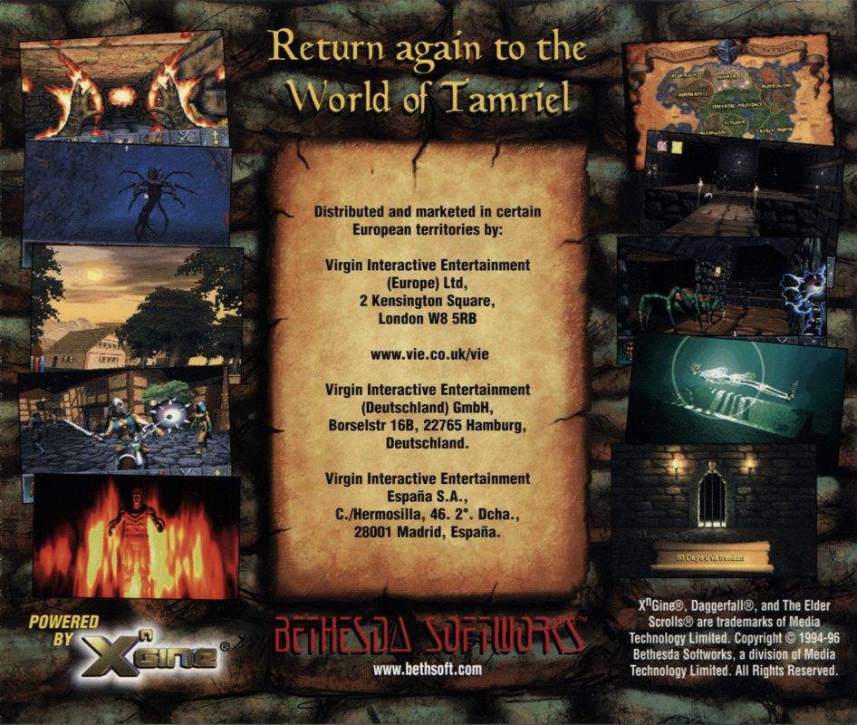 Other for The Elder Scrolls: Chapter II - Daggerfall (DOS) (English version with German manual): Jewel Case - Back
