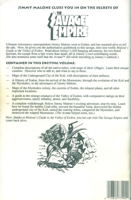 Extras for Worlds of Ultima: The Savage Empire (Macintosh and Windows) (GOG.com release): Clue Book - Front