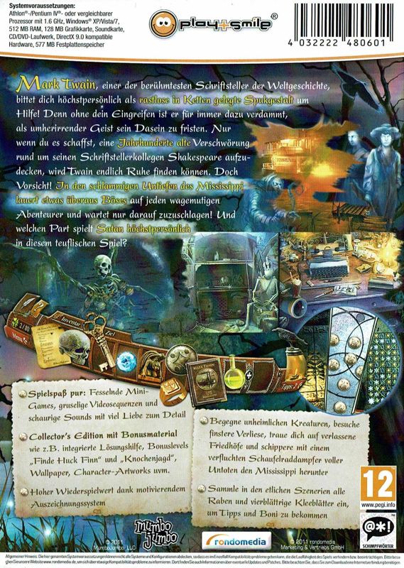 Back Cover for Midnight Mysteries: Devil on the Mississippi (Windows) (play+smile release)