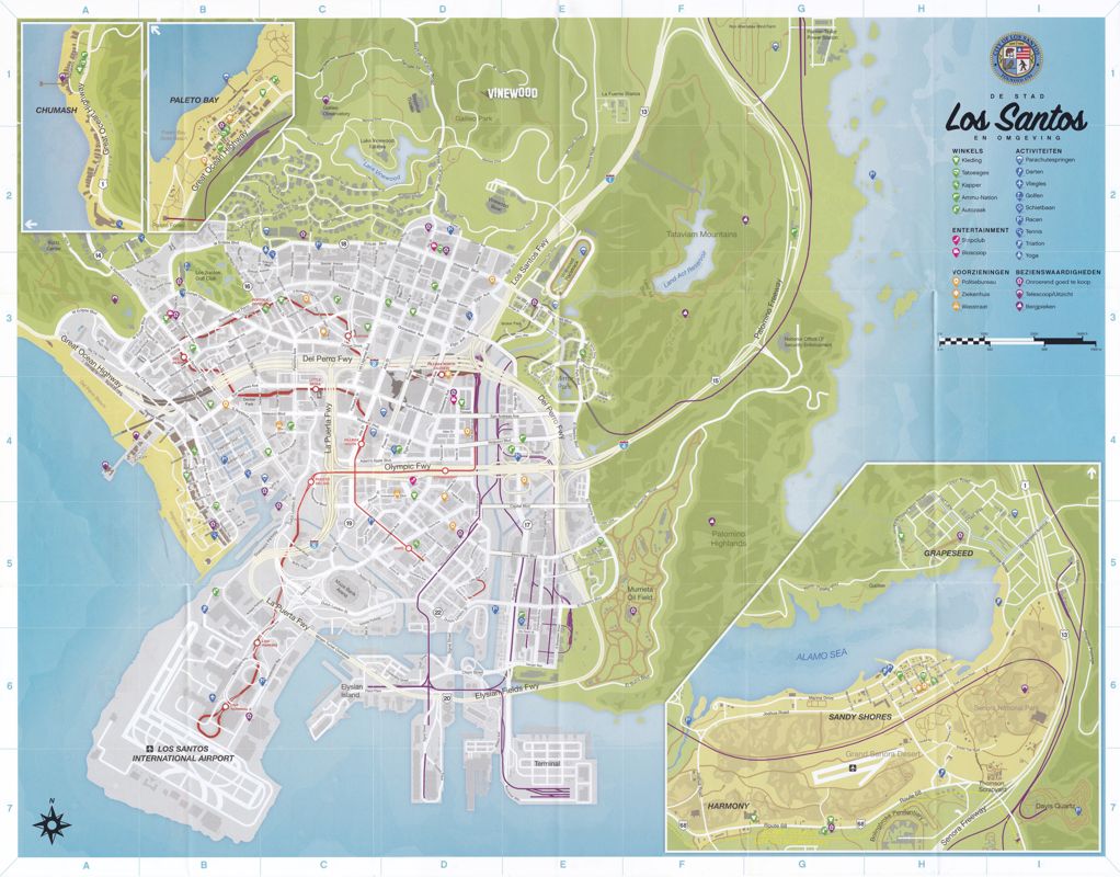 Map for Grand Theft Auto V (Windows): Los Santos City