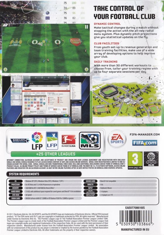 Back Cover for FIFA Manager 12 (Windows)