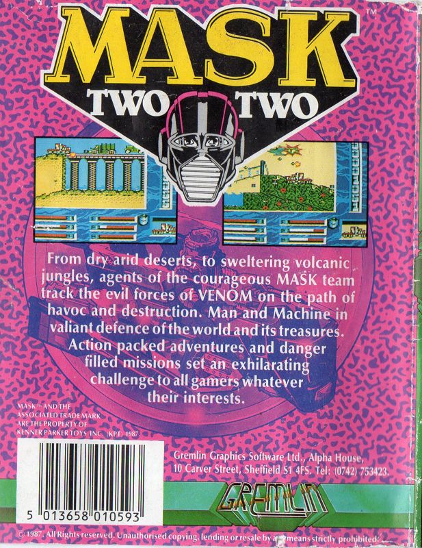 Back Cover for MASK Two Two (Amstrad CPC)