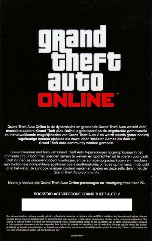 Manual for Grand Theft Auto V (Windows): Back