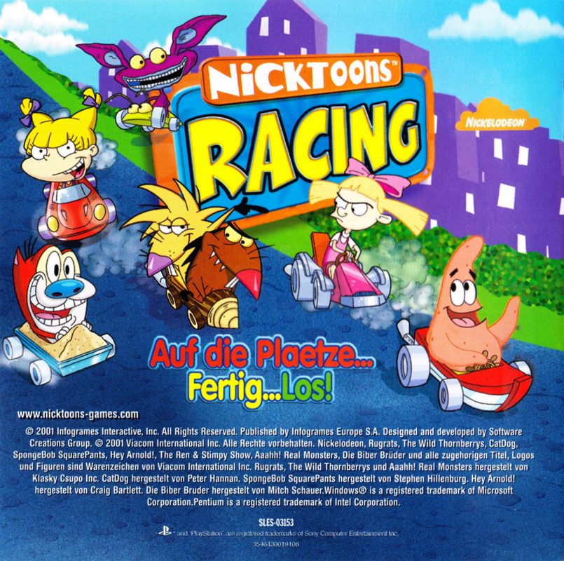 Manual for Nicktoons Racing (PlayStation): Back
