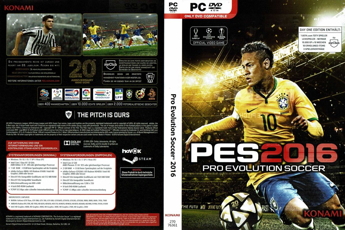 PES 2016 Pro Evolution Soccer Day One Edition Cover Or Packaging 