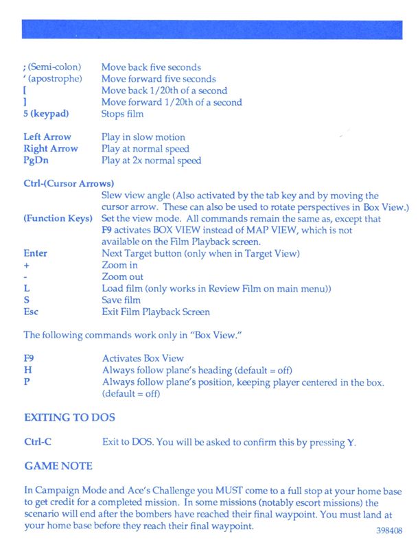 Extras for Chuck Yeager's Air Combat (DOS): Installation - Back