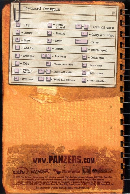 Manual for Codename: Panzers - Phase Two (Windows): back