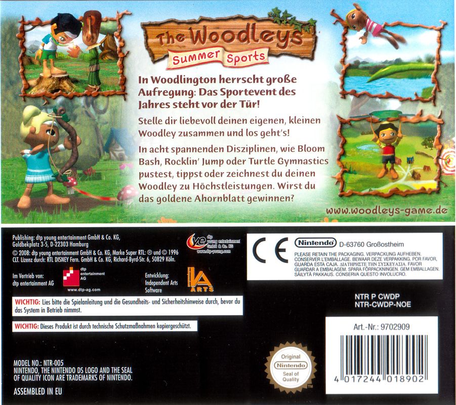 Back Cover for The Woodleys Summer Sports (Nintendo DS)
