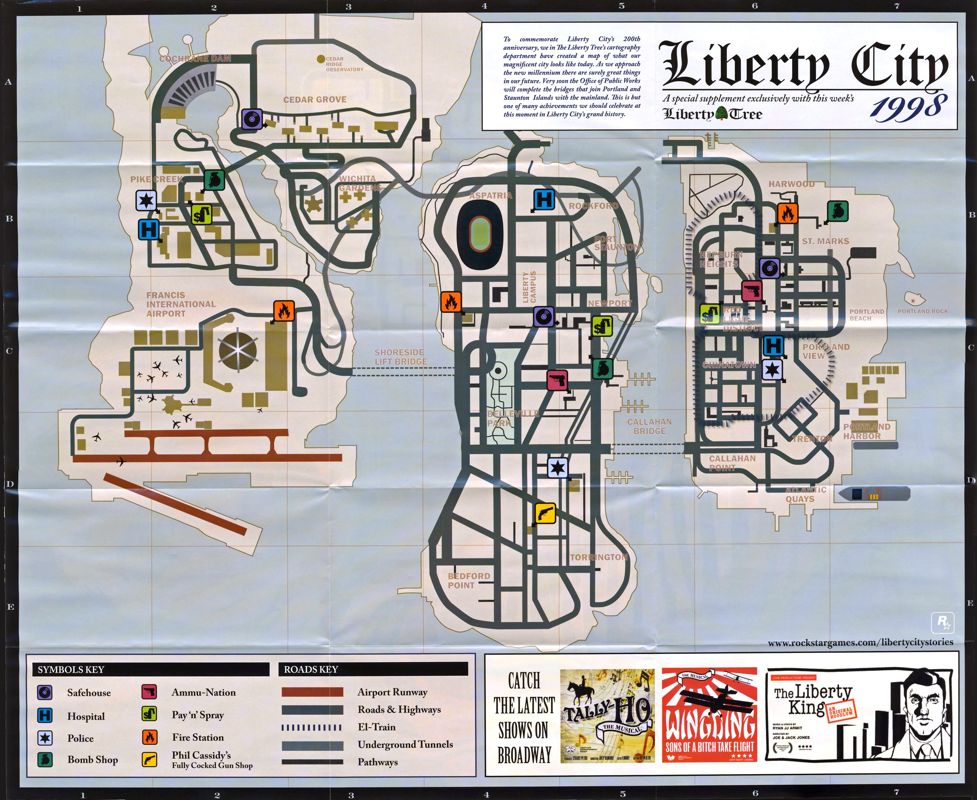 Map for Grand Theft Auto: Liberty City Stories (PSP)