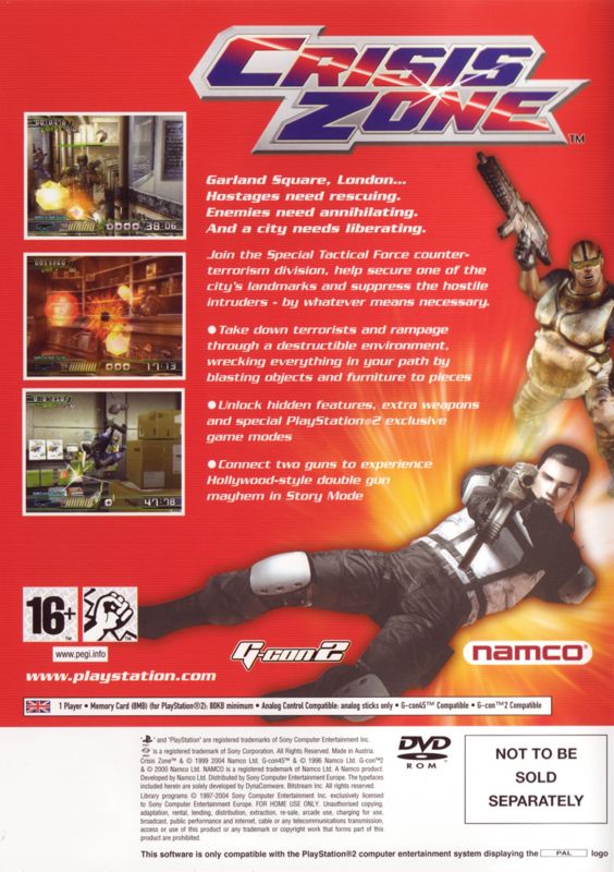 Other for Time Crisis: Crisis Zone (PlayStation 2) (Bundled with G-Con2): Keep Case - Back