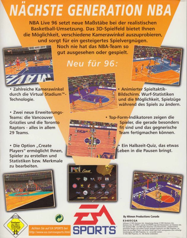 Back Cover for NBA Live 96 (DOS)