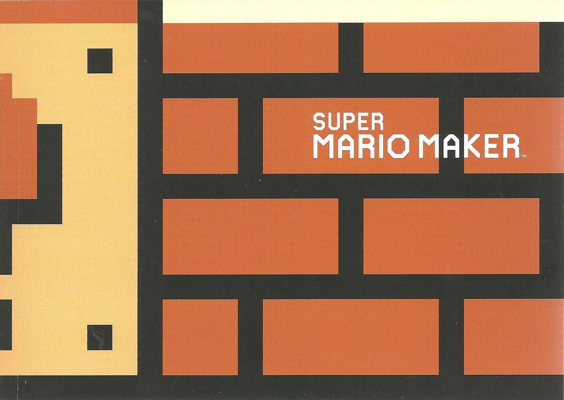 Extras for Super Mario Maker (Wii U): Booklet - Front