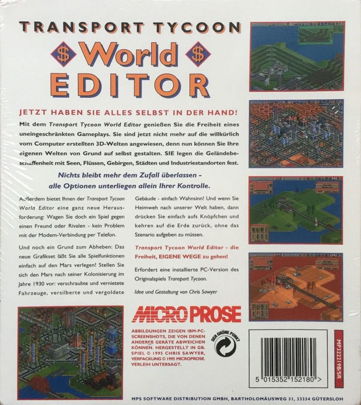 Back Cover for Transport Tycoon: World Editor (DOS)