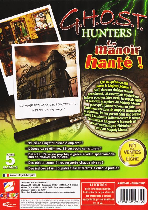 Other for G.H.O.S.T. Hunters: The Haunting of Majesty Manor (Windows): Keep Case - Back