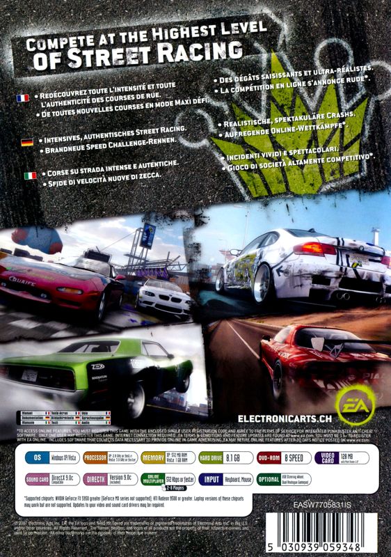 Back Cover for Need for Speed: ProStreet (Windows)