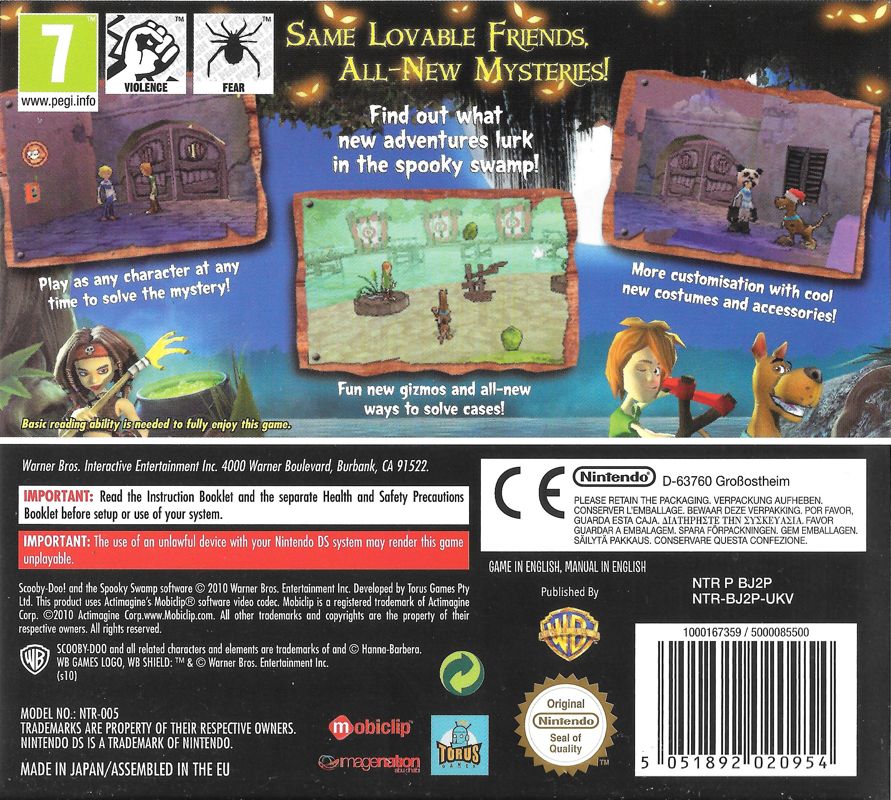 Back Cover for Scooby-Doo! and the Spooky Swamp (Nintendo DS)