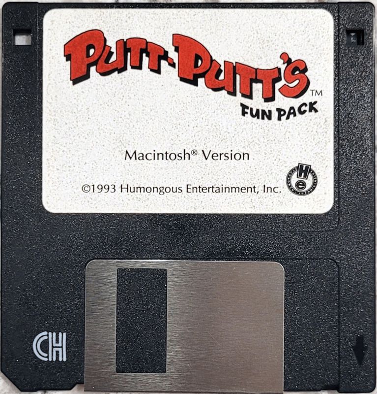 Media for Putt-Putt's Fun Pack (Macintosh) (This is packaged in a one piece box with somewhat unusual dimensions for a game at the time: 9" x 7" x 1.5".)
