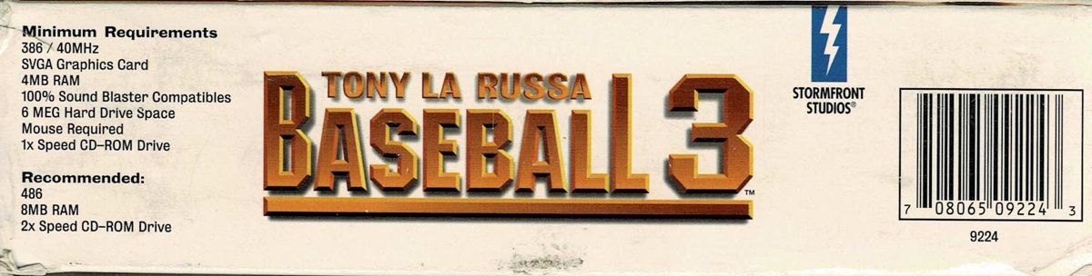 Spine/Sides for Tony La Russa Baseball 3 (DOS): Bottom