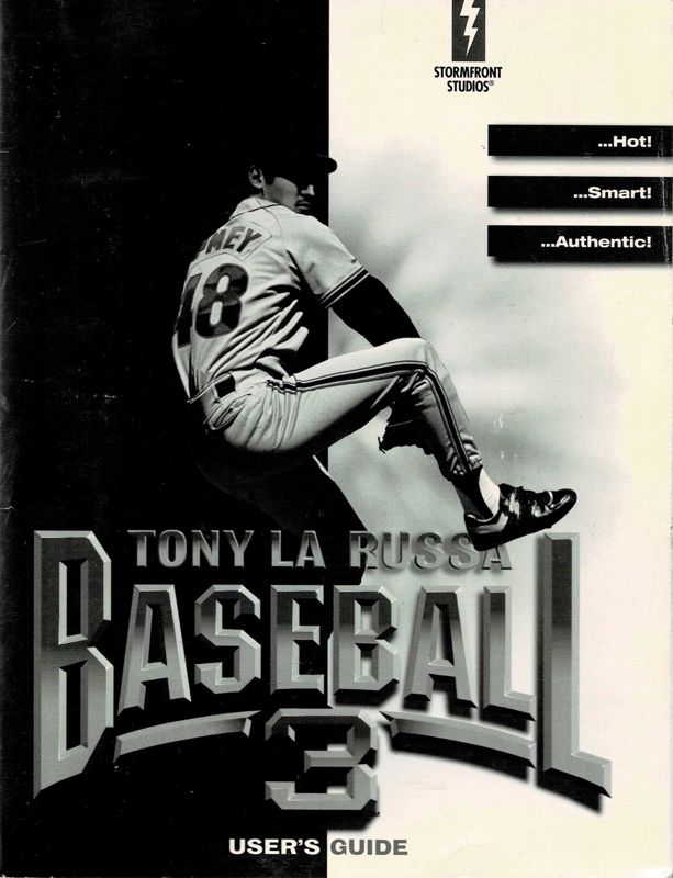 Manual for Tony La Russa Baseball 3 (DOS): Front
