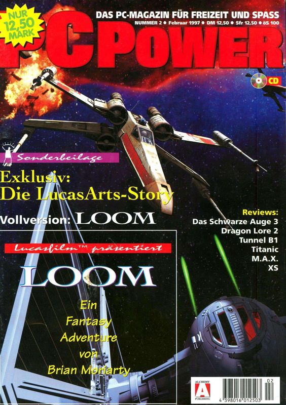 Front Cover for Loom (DOS) (PC Power 02/1997 Covermount with floppy version of Loom and audio book as second track on disk)