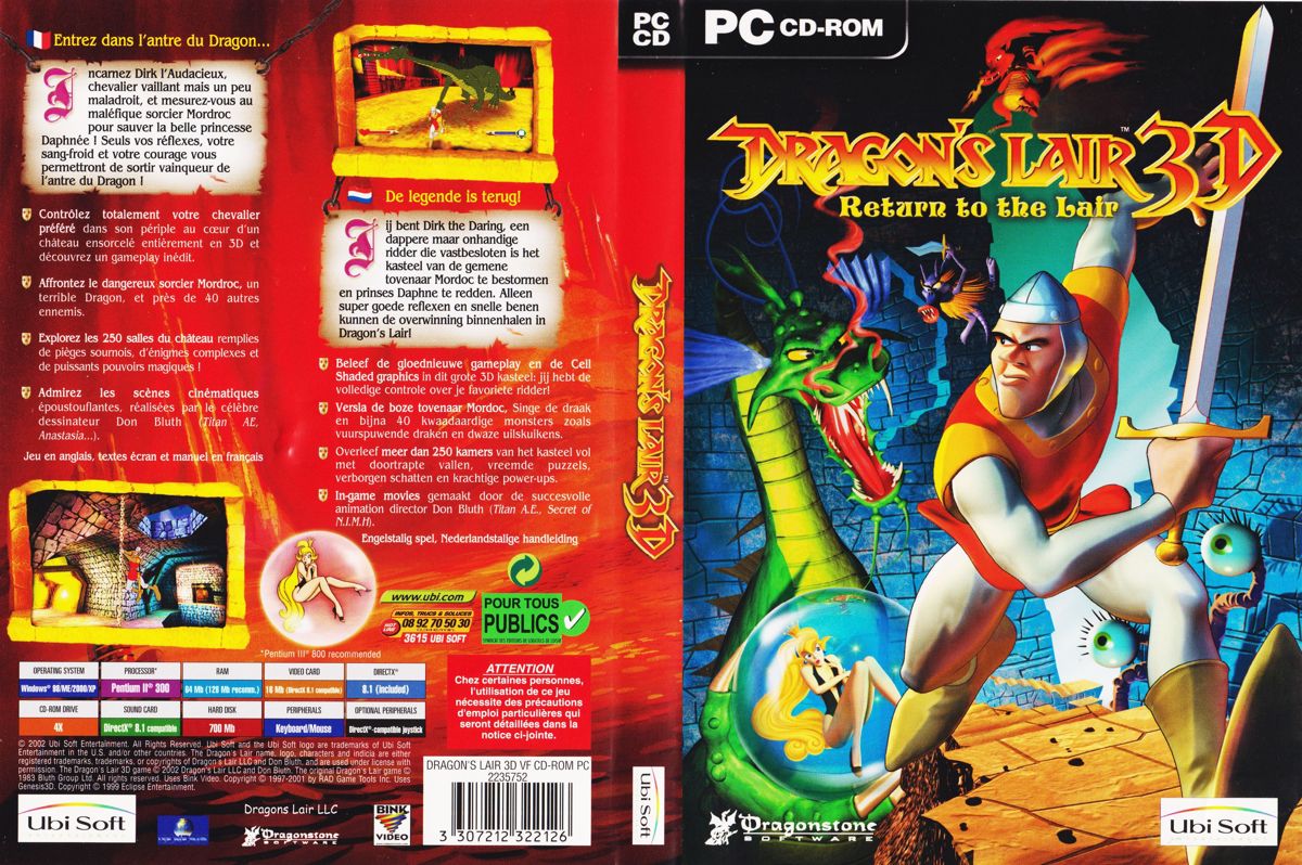 Full Cover for Dragon's Lair 3D: Return to the Lair (Windows)