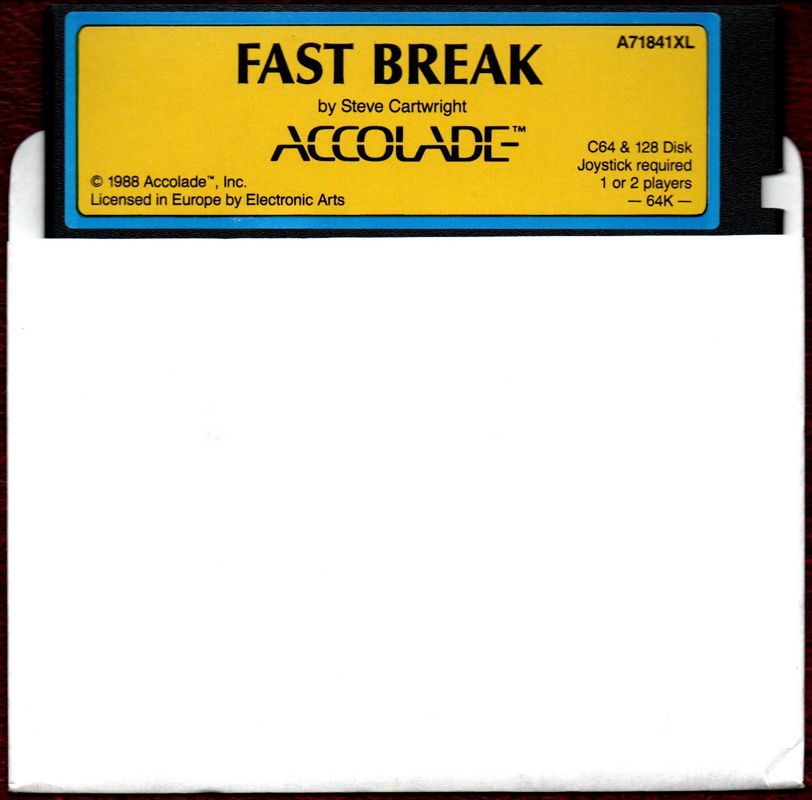 Media for Fast Break (Commodore 64) (Floppy disk release for Germany. Photos from my private collection.)