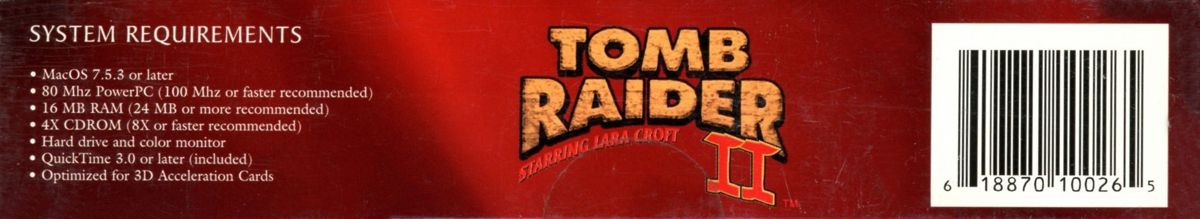Spine/Sides for Tomb Raider II (Macintosh): Bottom