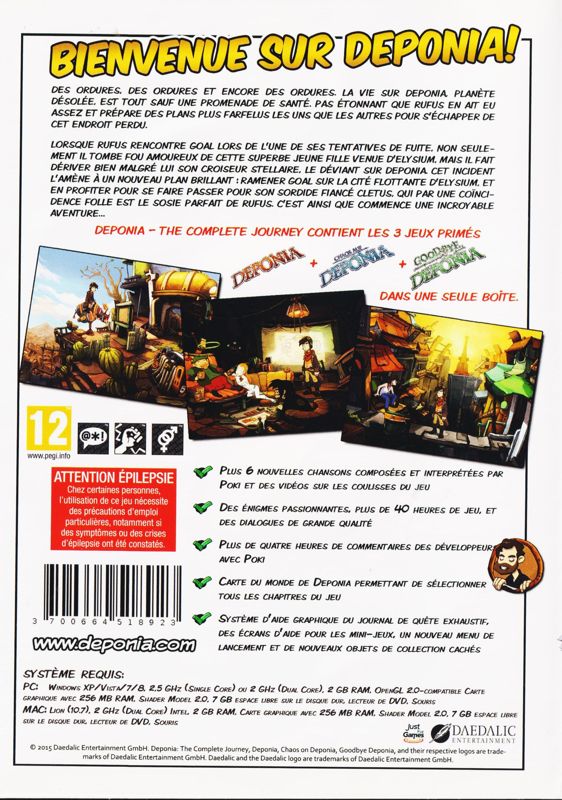 Back Cover for Deponia: The Complete Journey (Macintosh and Windows)