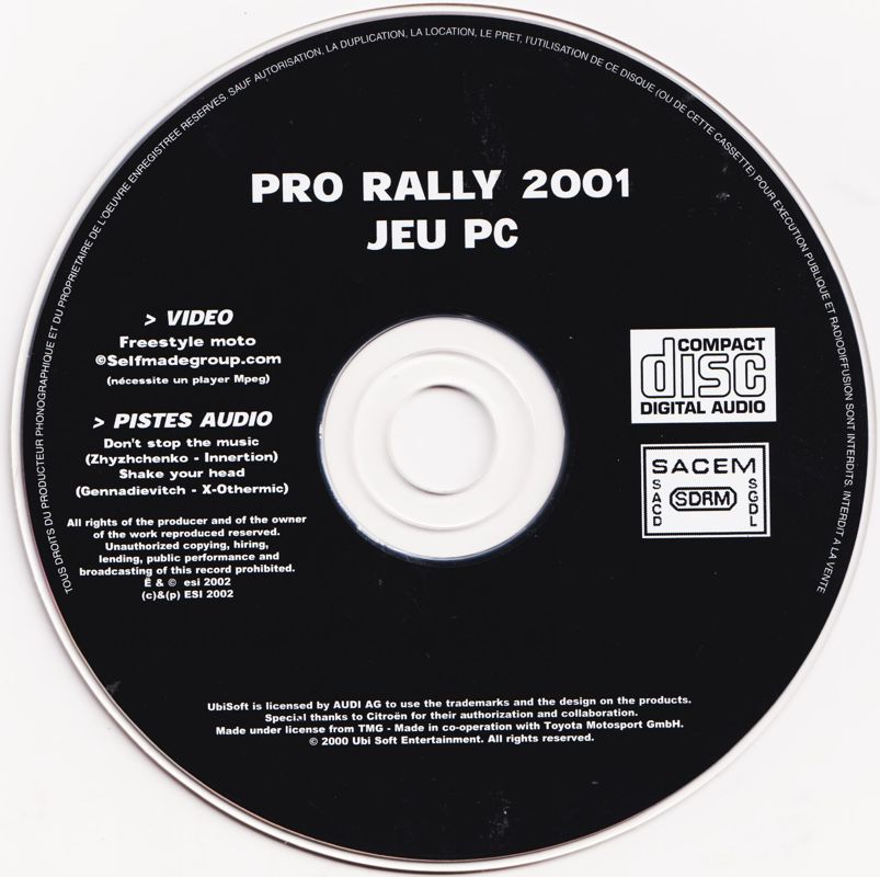 Media for Pro Rally 2001 (Windows) (Bundled with AOL software)
