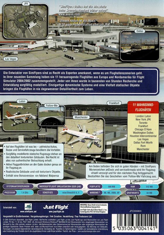 Back Cover for World Airports 2 (Windows)