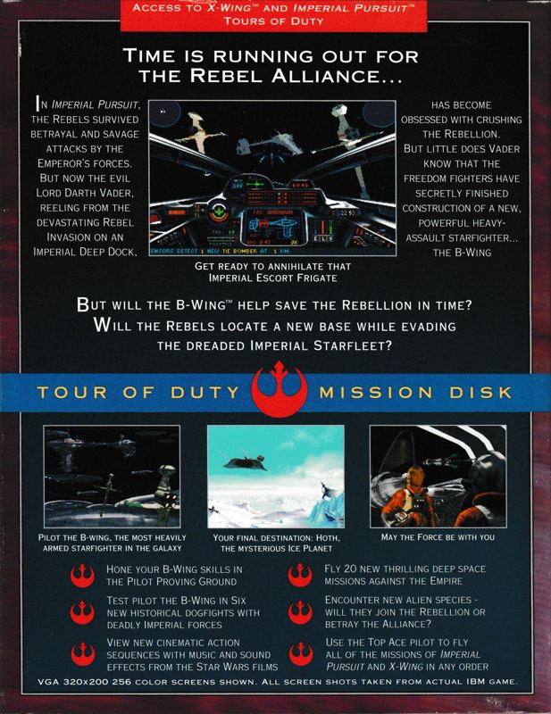Back Cover for Star Wars: X-Wing - B-Wing (DOS)