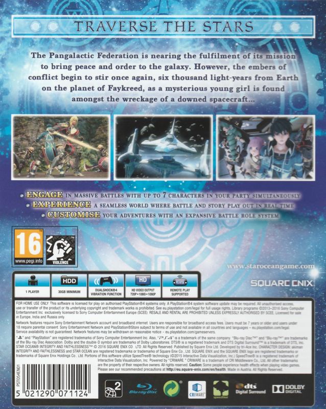 Star Ocean: Integrity and Faithlessness - PlayStation 4, PlayStation 4