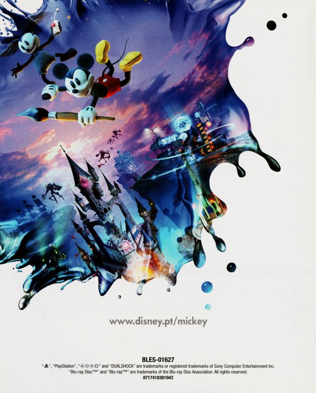 Manual for Disney Epic Mickey 2: The Power of Two (PlayStation 3): Back