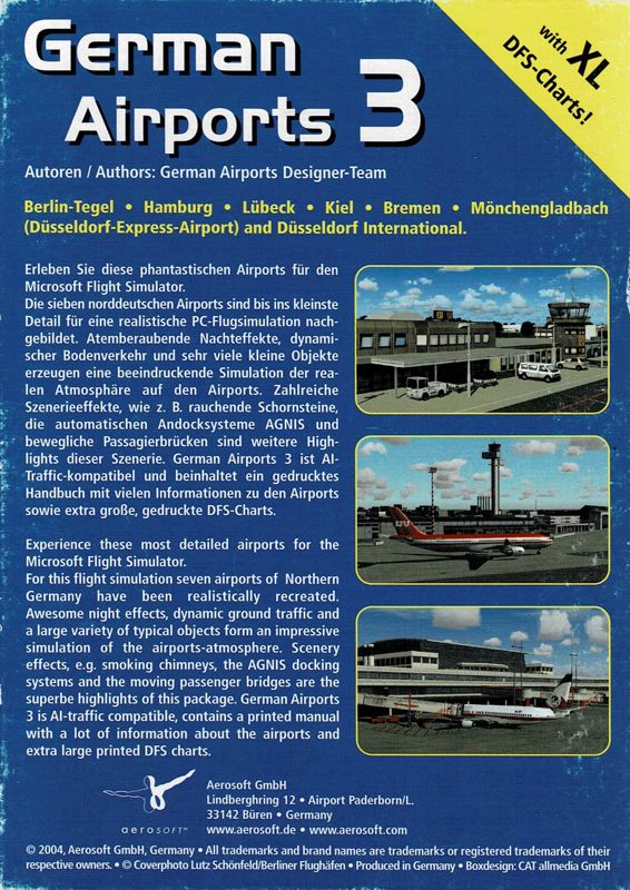 Back Cover for German Airports 3 (Windows)