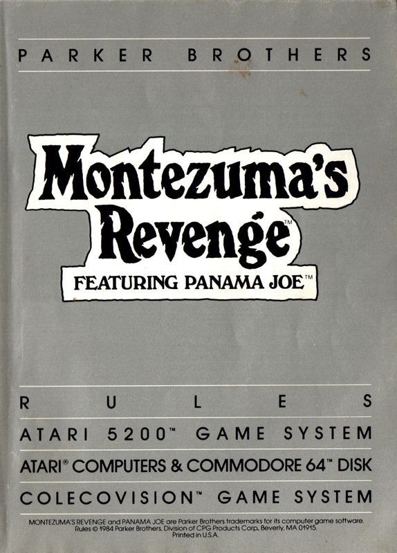 Manual for Montezuma's Revenge (Atari 8-bit and Commodore 64)