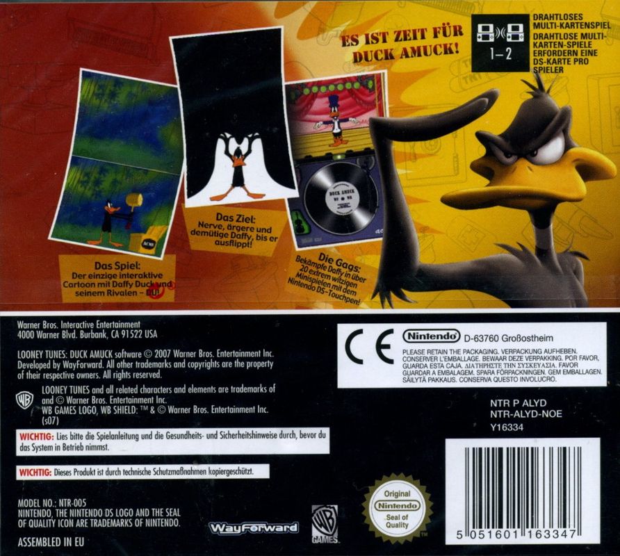 Back Cover for Looney Tunes: Duck Amuck (Nintendo DS)