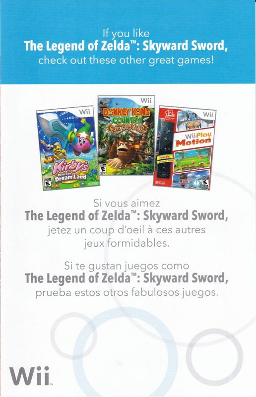 Advertisement for The Legend of Zelda: Skyward Sword (Wii) (Includes 25th Anniversary Soundtrack): Front