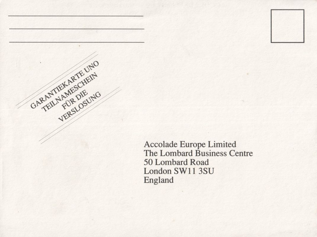 Extras for Accolade In Action (DOS): Registration Card