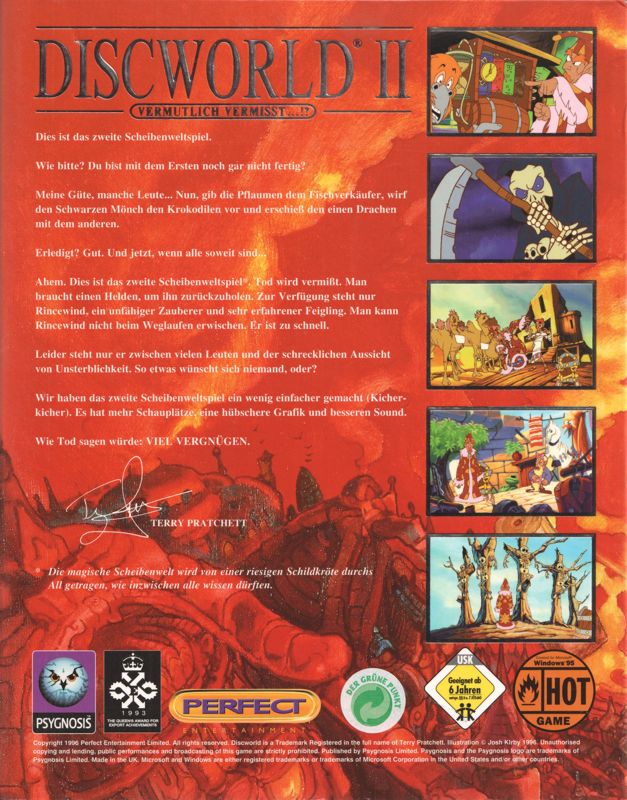 Back Cover for Discworld II: Mortality Bytes! (DOS and Windows)