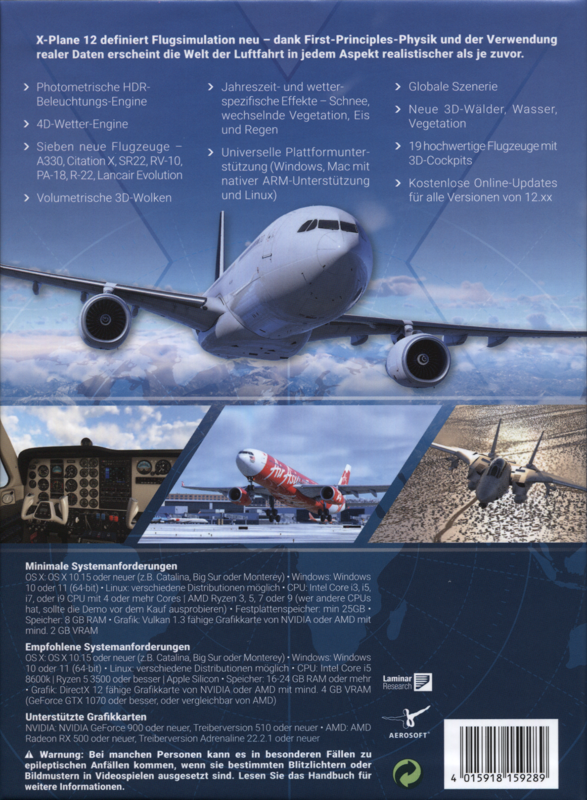 Back Cover for X-Plane 12 (Linux and Macintosh and Windows)