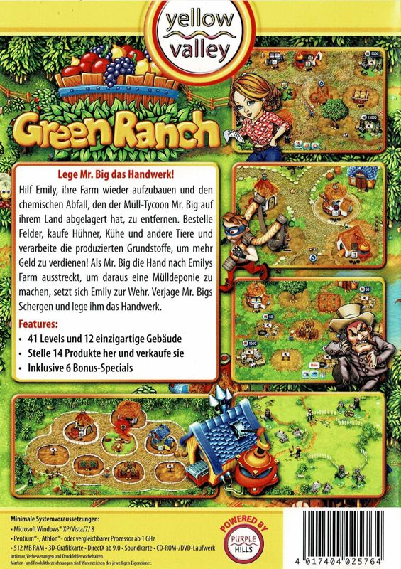 Back Cover for Green Ranch (Windows) (Yellow Valley release)