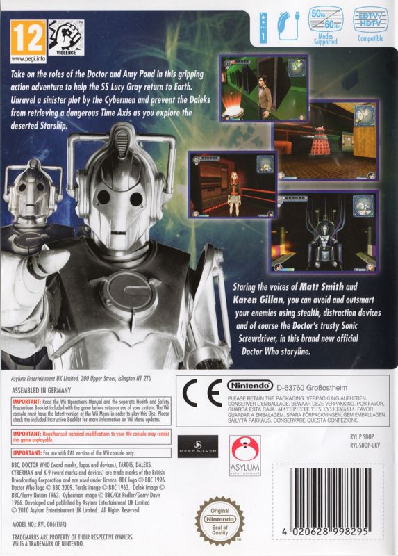 Back Cover for Doctor Who: Return to Earth (Wii)