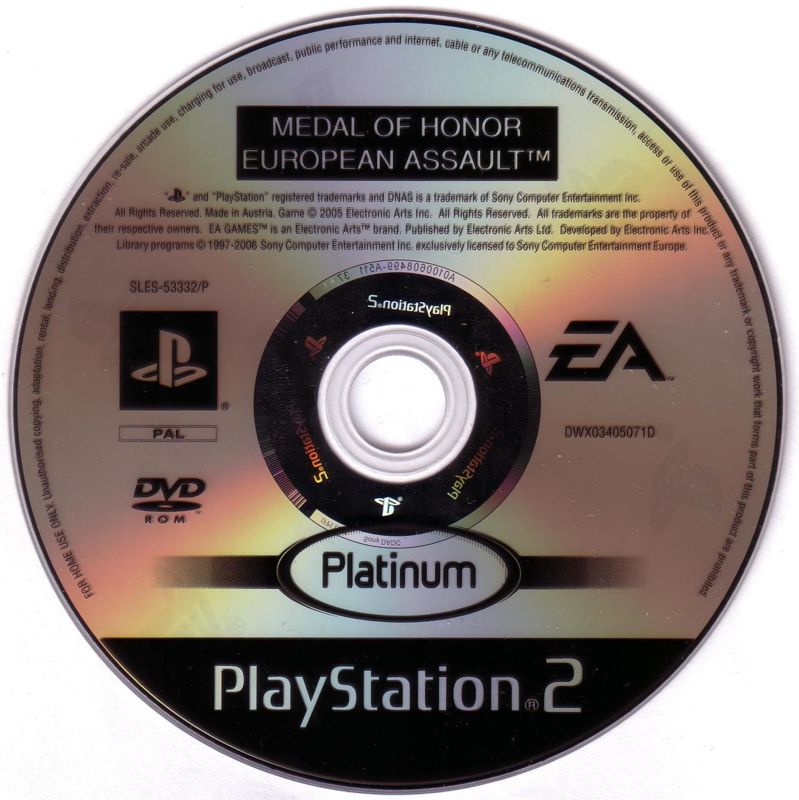 Media for Medal of Honor: European Assault (PlayStation 2) (Platinum release)