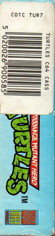 Spine/Sides for Teenage Mutant Ninja Turtles (Commodore 64) (Cassette tape release): Box - bottom