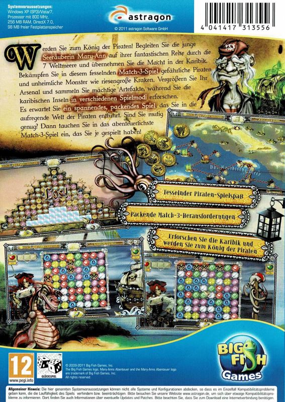 Back Cover for The Adventures of Mary Ann: Lucky Pirates (Windows)