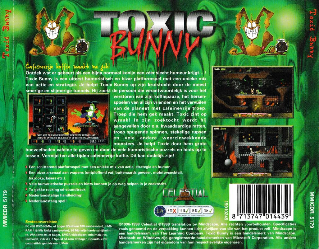 Back Cover for Toxic Bunny (DOS) (Multi Media International BV. release)