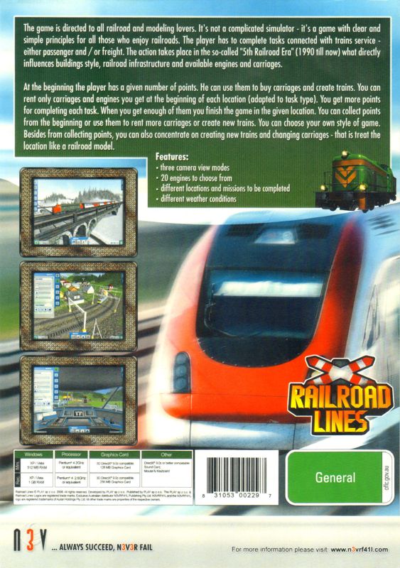 Back Cover for Railroad Lines (Windows)