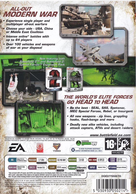 Back Cover for Battlefield 2: Deluxe Edition (Windows)