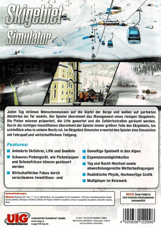 Back Cover for Ski-World Simulator 2012 (Windows) (Re-release)